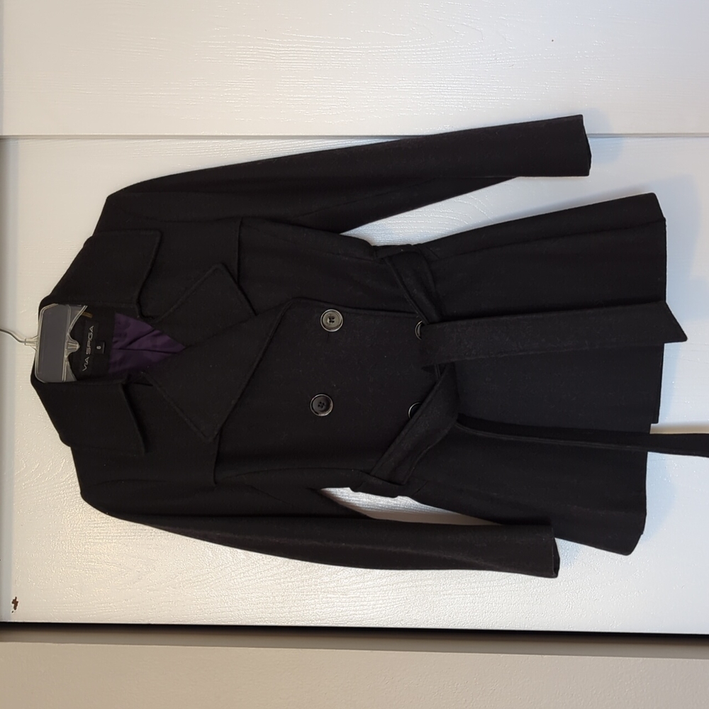 Via Spiga Pea Coat - Charcoal